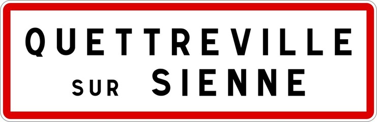 Panneau entrée ville agglomération Quettreville-sur-Sienne / Town entrance sign Quettreville-sur-Sienne