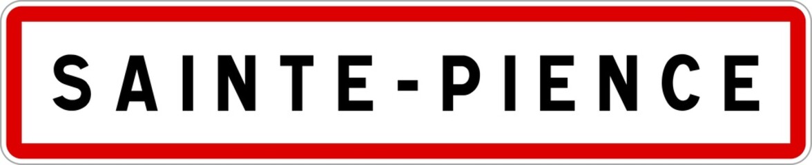 Panneau entrée ville agglomération Sainte-Pience / Town entrance sign Sainte-Pience