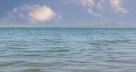 Obraz premium Background from water and sky. Water texture with copy space.