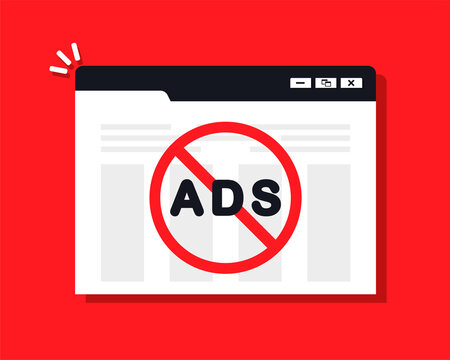 Ad blocker symbol. Vector illustration