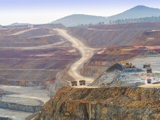 Extracción de minerales en la mina de Riotinto, Huelva