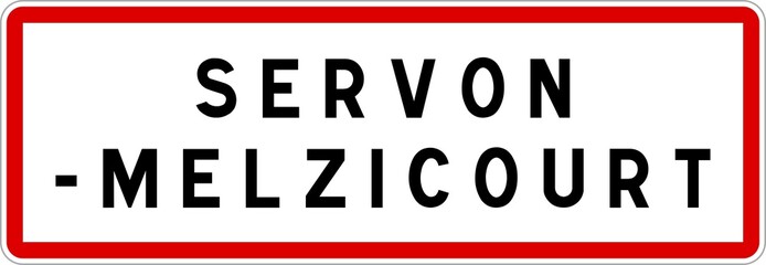 Panneau entrée ville agglomération Servon-Melzicourt / Town entrance sign Servon-Melzicourt