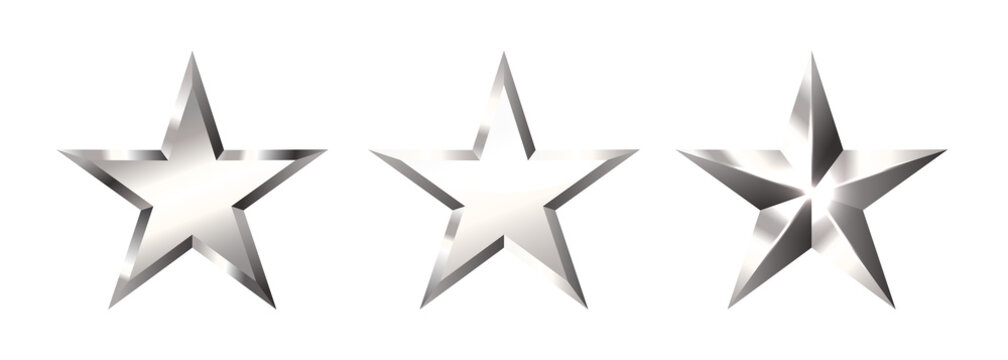 Grafic Metallic Silver Stars