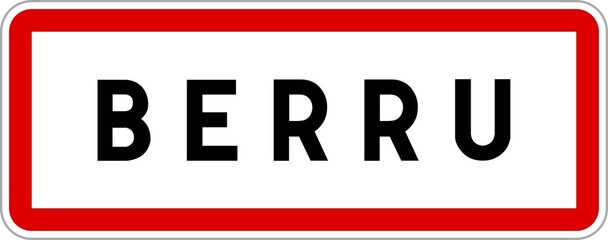 Panneau entrée ville agglomération Berru / Town entrance sign Berru