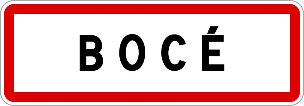 Panneau entr&eacute;e ville agglom&eacute;ration Boc&eacute; / Town entrance sign Boc&eacute;