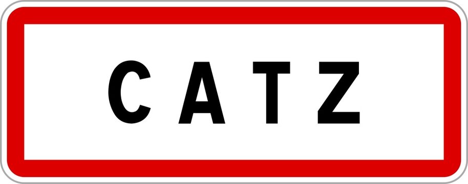 Panneau entrée ville agglomération Catz / Town entrance sign Catz