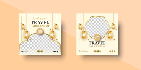 Hajj & um rah travel luxury social media post design