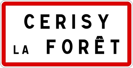 Panneau entrée ville agglomération Cerisy-la-Forêt / Town entrance sign Cerisy-la-Forêt