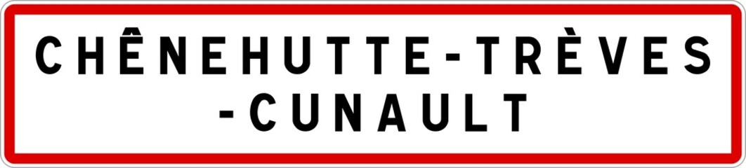 Panneau entrée ville agglomération Chênehutte-Trèves-Cunault / Town entrance sign Chênehutte-Trèves-Cunault