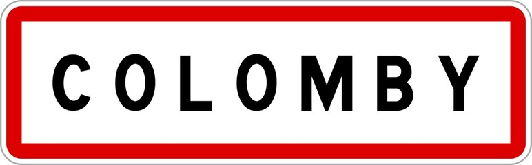 Panneau entrée ville agglomération Colomby / Town entrance sign Colomby