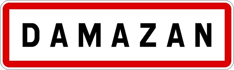 Panneau entrée ville agglomération Damazan / Town entrance sign Damazan