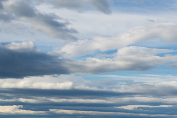 Cloudy sky with various shades of blue color