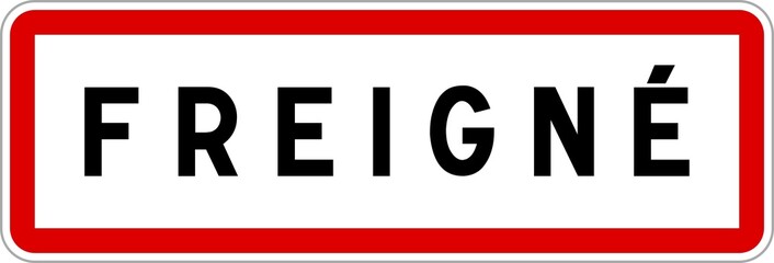 Panneau entrée ville agglomération Freigné / Town entrance sign Freigné