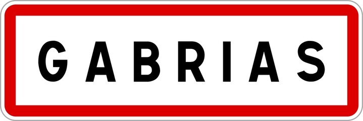 Panneau entrée ville agglomération Gabrias / Town entrance sign Gabrias