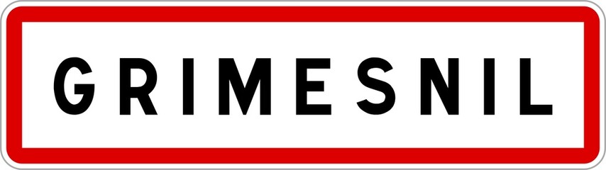 Panneau entrée ville agglomération Grimesnil / Town entrance sign Grimesnil