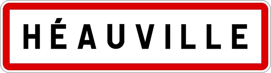 Panneau entrée ville agglomération Héauville / Town entrance sign Héauville