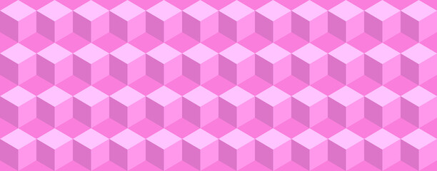 Abstract geometric background with gradient 3d cubes pattern in pink coloros