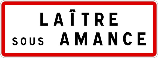 Panneau entrée ville agglomération Laître-sous-Amance / Town entrance sign Laître-sous-Amance