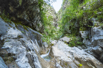 Skurda Canyon and the Kotor bay in Montenegro in summer