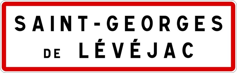 Panneau entrée ville agglomération Saint-Georges-de-Lévéjac / Town entrance sign Saint-Georges-de-Lévéjac