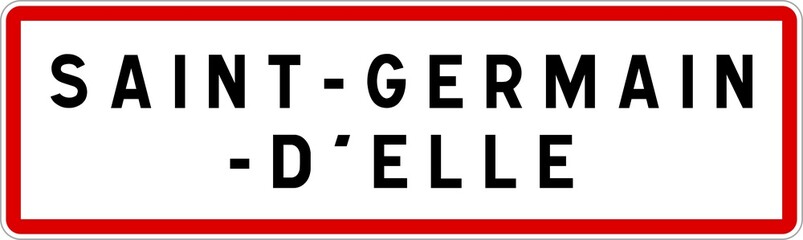 Panneau entrée ville agglomération Saint-Germain-d'Elle / Town entrance sign Saint-Germain-d'Elle