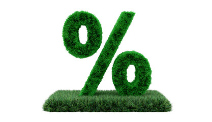 promotion sign with grass on white background