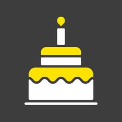 Birthday cake vector isolated glyph icon