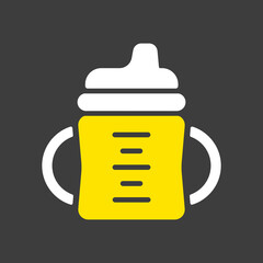 Toddler sippy cup vector glyph icon