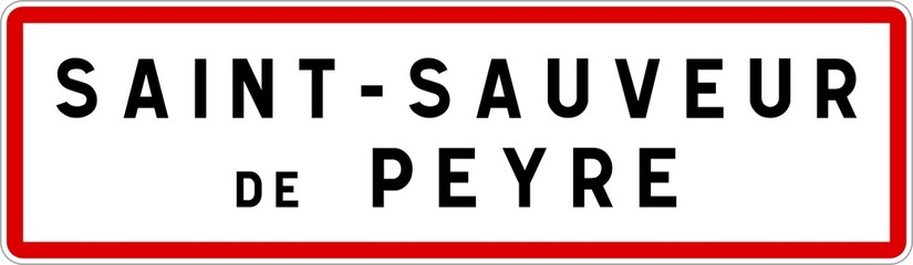 Panneau entrée ville agglomération Saint-Sauveur-de-Peyre / Town entrance sign Saint-Sauveur-de-Peyre