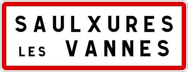 Panneau entrée ville agglomération Saulxures-lès-Vannes / Town entrance sign Saulxures-lès-Vannes