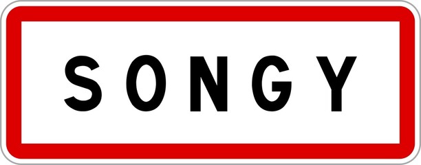 Panneau entrée ville agglomération Songy / Town entrance sign Songy