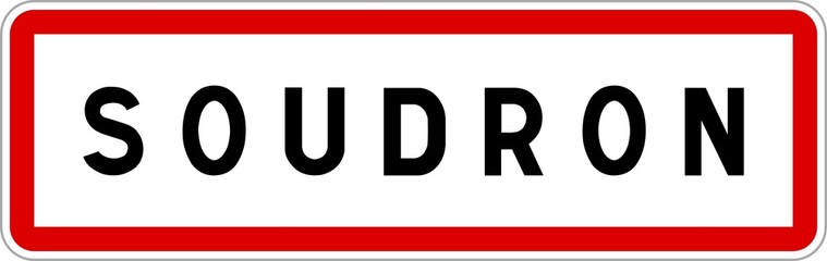 Panneau entrée ville agglomération Soudron / Town entrance sign Soudron
