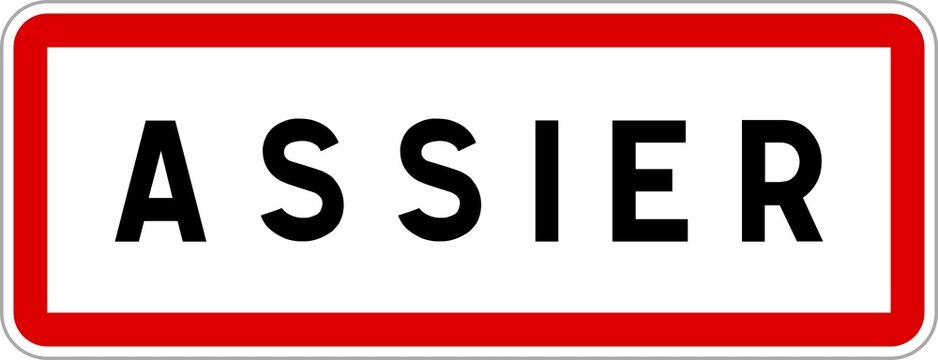 Panneau entr&eacute;e ville agglom&eacute;ration Assier / Town entrance sign Assier