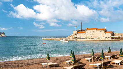 Beautiful sunny beach in Montenegro