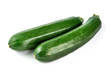 Fresh zucchini, squash, isolated on a white background.