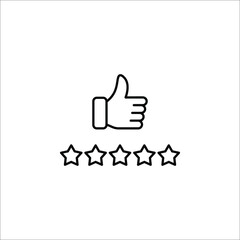 best grade, rating - minimal line web icon. concept for infographic, website or app. simple vector illustration on white background