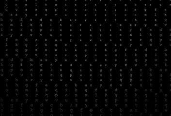 Dark silver, gray vector texture with ABC characters.