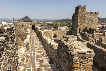 Path in Castillo de los Templarios, Castle of the Knights Templar. Ponferrada, Spain.