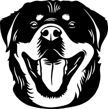 Rottweiler - Funny Dog, Vector File, Cut Stencil for Tshirt