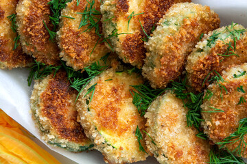 Breaded fried healthy vegetables. Healthy lifestyle concept 