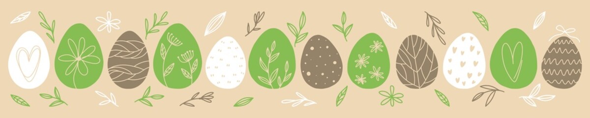 Fototapeta na wymiar Easter eggs drawn by hand