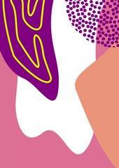 geometric patterns and lines, vector backgrounds,
pink, purple, yellow, peach. trendy flat background
hand drawn art, curved line ornament