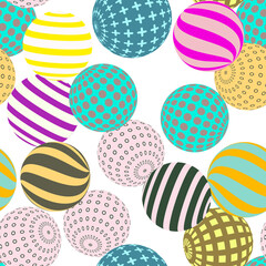 Retro 3d illustration of abstract balls, great design for any purpose. Modern poster for cover design. Vector seamless technology background. Background wall design.