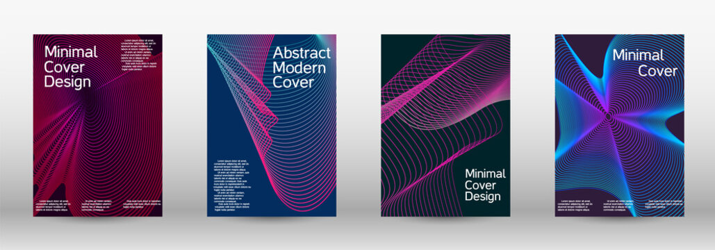 Minimum vector coverage. A set of modern abstract covers. Modern abstract background. Creative backgrounds from abstract lines to create a fashionable abstract cover, banner, poster, booklet.