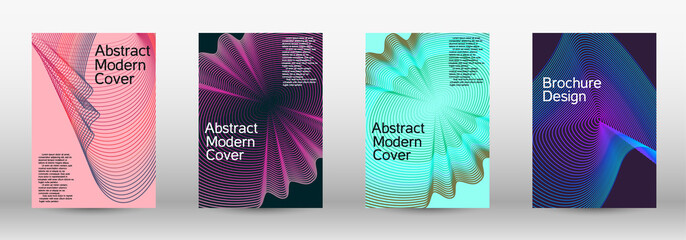 Minimum vector coverage. A set of modern abstract covers. Modern abstract background. Future futuristic template with abstract current forms for banner design, poster, booklet, report, magazine.