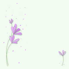 Naklejka premium Floral composition with purple crocus flowers 