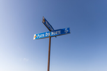 beach on the sign