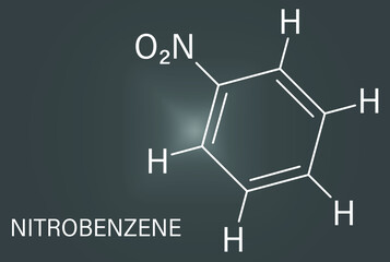 Nitrobenzene solvent molecule. Skeletal formula.