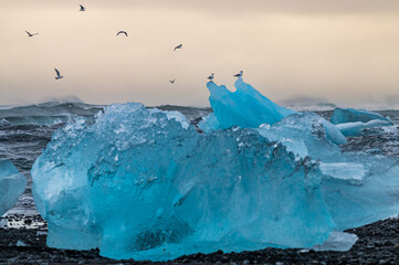 Icebergs on the Diamond Beach