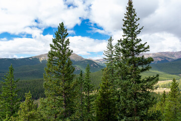 Mountain landscapre with clouds and blue sky